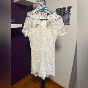 Francescas Short Sleeve Lacelike Romper NWT